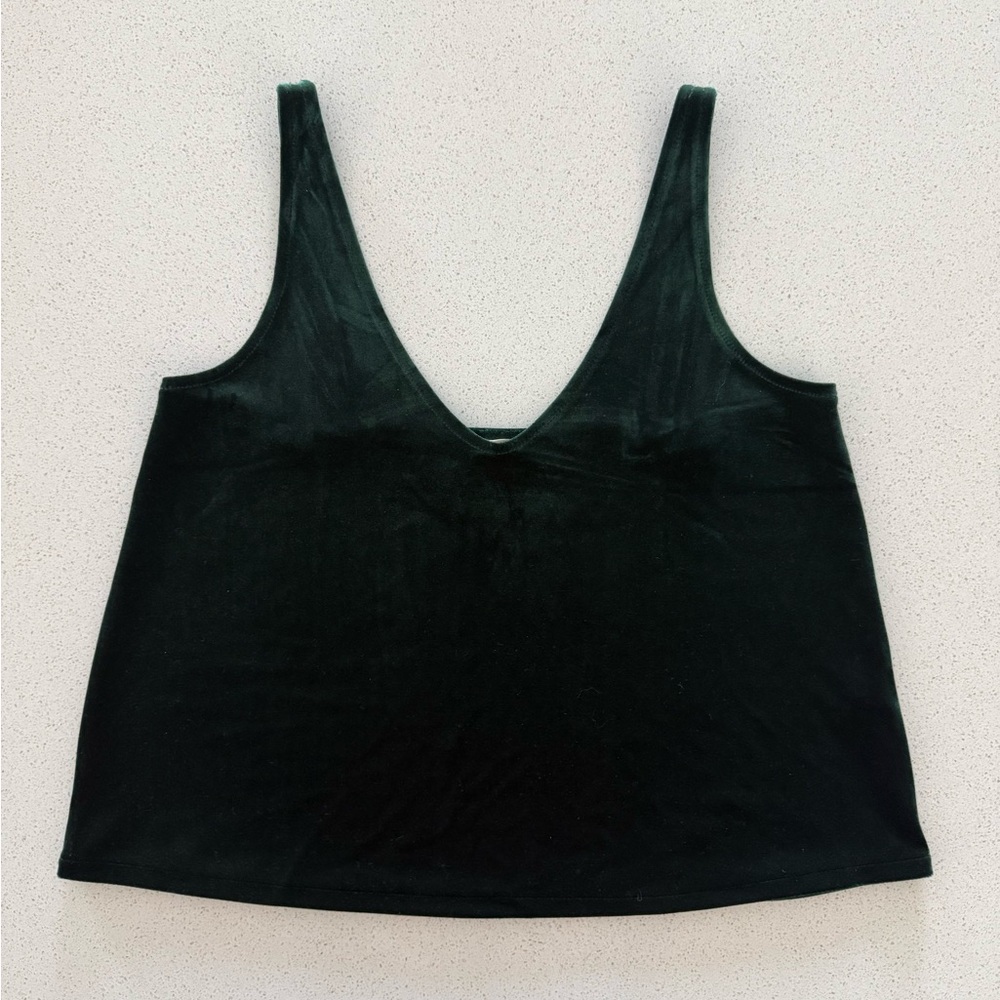 Madewell Deep Green Velvet Camisole